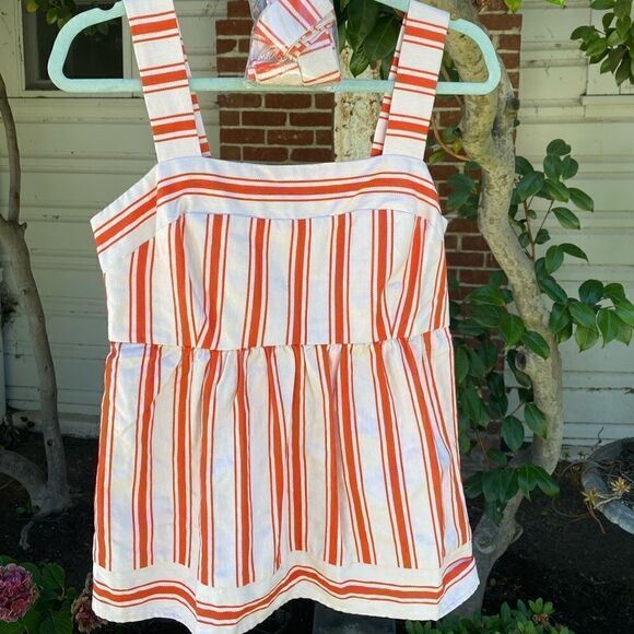 👚Cabi Brunch Halter Top - Red & White stripes with detachable bow ties S - New! - Picture 2 of 8